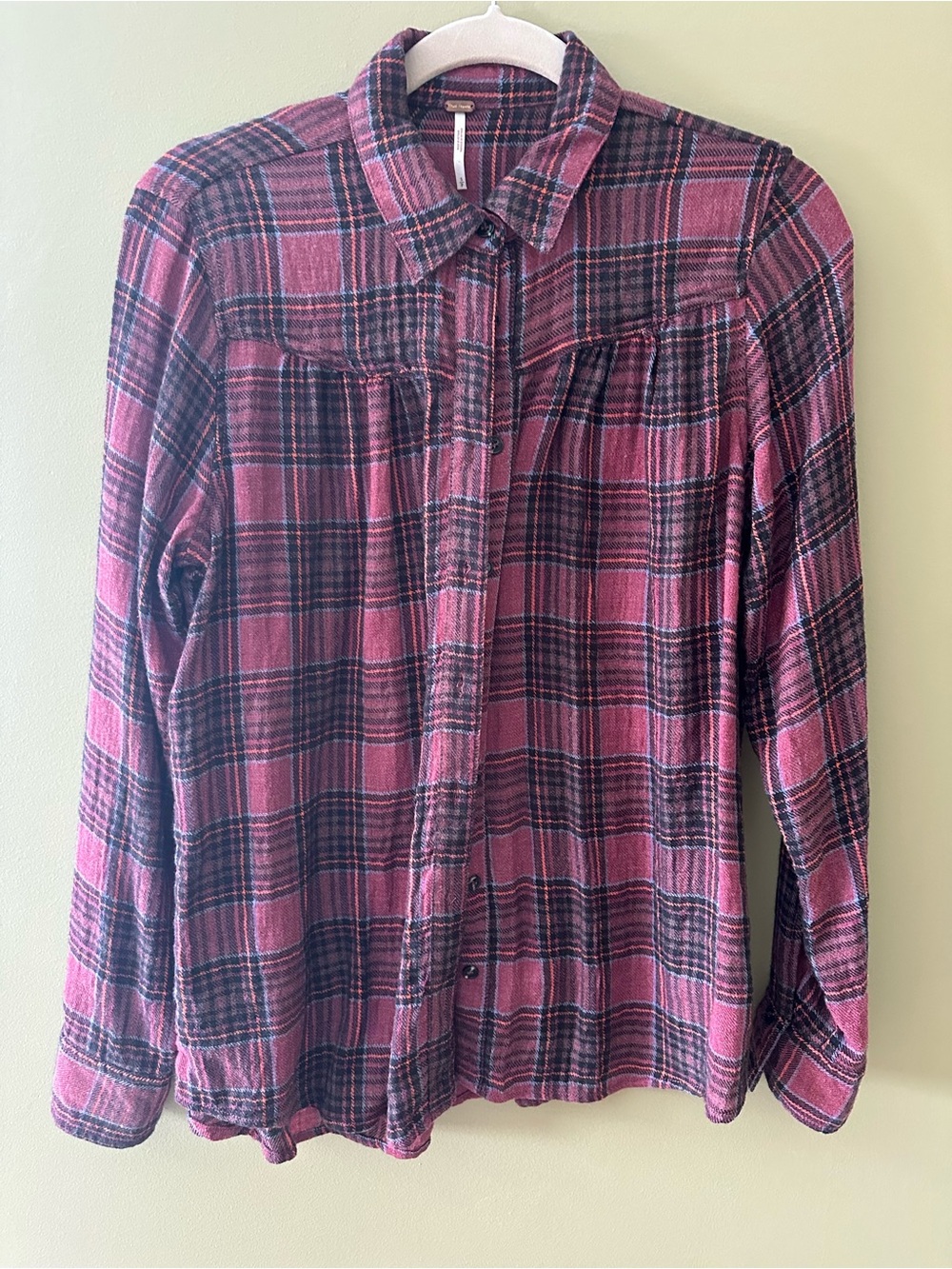 Women's Free People Plaid Button-Up Flannel Shirt